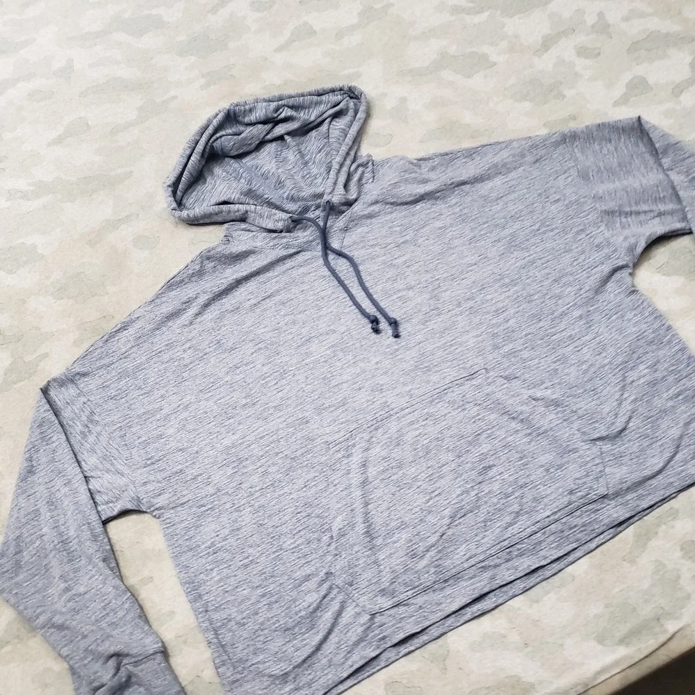 Nike Sweatshirt Womens XL Blue Pullover Yoga Hoodie Dri-Fit Crop Gym Sport